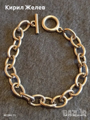 Класическа дамска гривна от неръждаема стомана закопчаване тип тогла 26070, снимка 5 - Гривни - 53475460