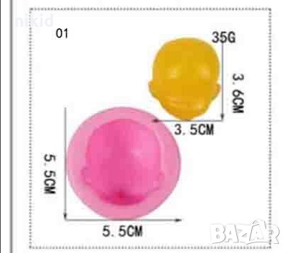 неоформено детско дамско лице силиконов молд форма фондан шоколад гипс украса декор, снимка 3 - Форми - 35829073