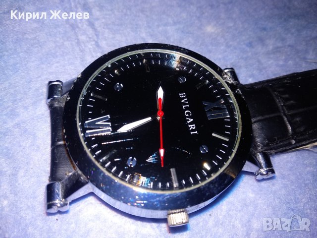 BVLGARI КВАРЦОВ ФЕШЪН МОДЕЛ РЪЧЕН ЧАСОВНИК ХУБАВА РЕПЛИКА с КАИШКА 32489, снимка 4 - Мъжки - 40443758