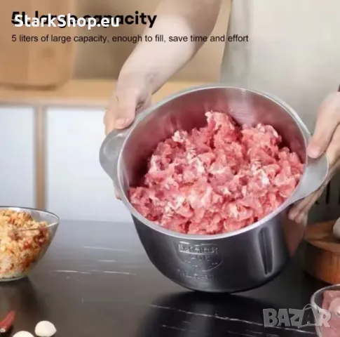 Професионален кухненски чопър робот 5 литра 2000W месомелачка миксер, снимка 5 - Кухненски роботи - 50095353