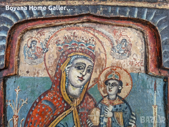 Стара Домашна Икона Триптих, снимка 6 - Антикварни и старинни предмети - 53404045