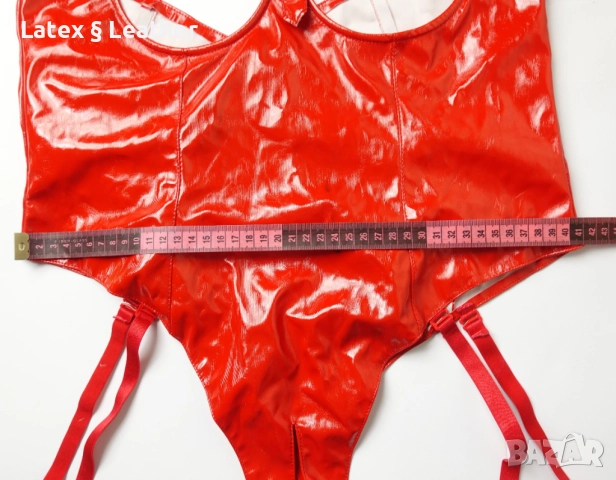 Червено лачено боди с отворени чашки и дъно, снимка 9 - Бельо - 52190741