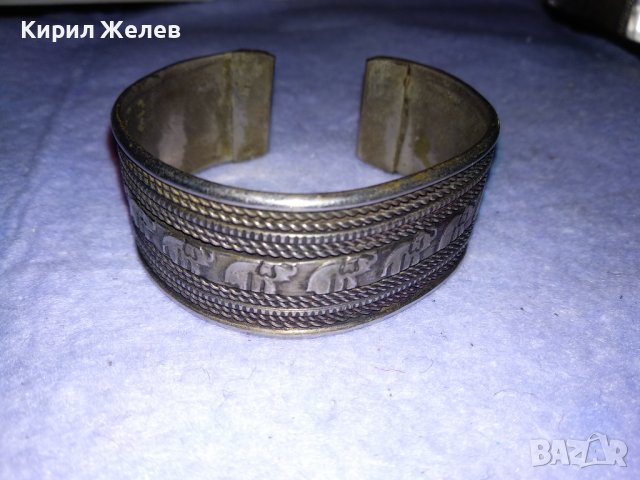 ПОСРЕБРЕНА ОРНАМЕНТИРАНА ИНДОПЕРСИЙСКА РЕГУЛИРУЕМА ТРАДИЦИОННА РЕТРО ГРИВНА със СЛОНЧЕТА 38345, снимка 6 - Антикварни и старинни предмети - 41267260