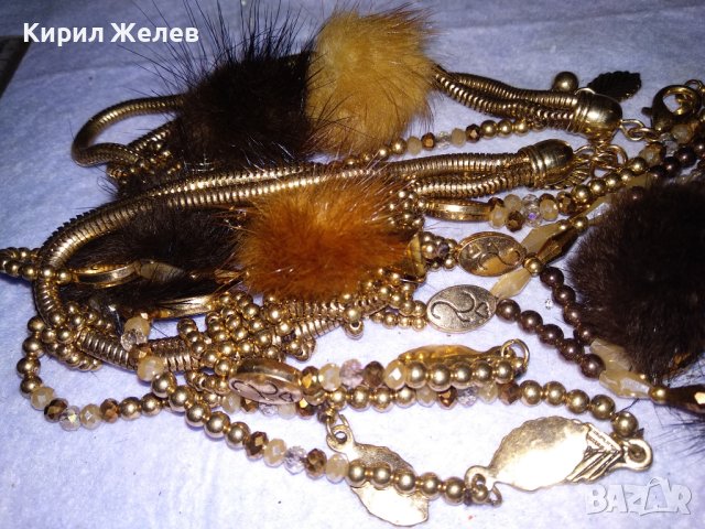 ШАРМАНТНА ВИНТИДЖ АРТ с ПОЗЛАТА ОГЪРЛИЦА от БЛАГОРОДНА СТОМАНА и ПУХЧЕТА 9308, снимка 7 - Колиета, медальони, синджири - 41860894