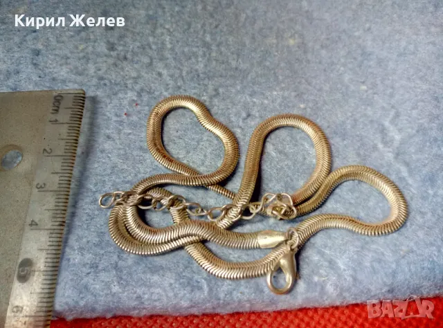 ЕЛЕГАНТНО ПОСРЕБРЕНО ЛЕНТОВИДНО КОЛИЕ от БЛАГОРОДНА СТОМАНА 47378, снимка 5 - Колиета, медальони, синджири - 47316622