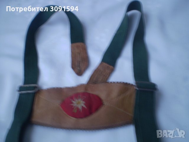 Стари Детски Тиранти Бродиран Еделвайс, снимка 3 - Антикварни и старинни предмети - 38917903