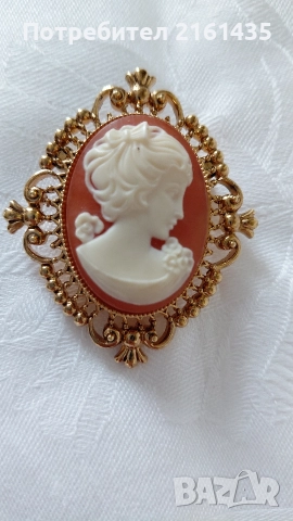 Нова ретро брошка Камея , снимка 3 - Антикварни и старинни предмети - 52876246