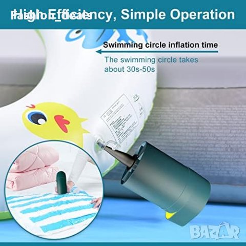 Нова Електрическа въздушна помпа за Матрак Плувни пръстени Вакуумни торбички, снимка 4 - Други стоки за дома - 41181389