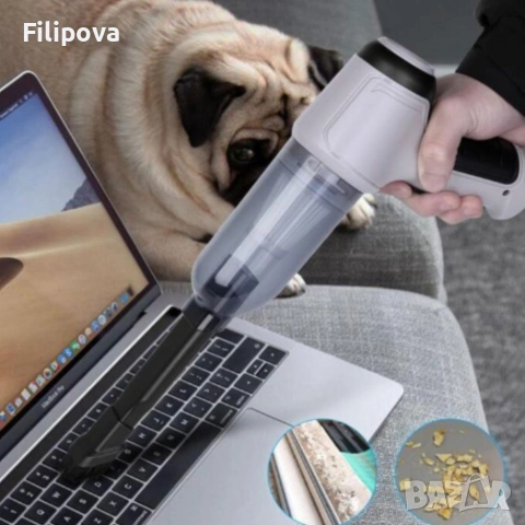 Преносима мини прахосмукачка за кола и дома 2в1, снимка 4 - Прахосмукачки - 53575933