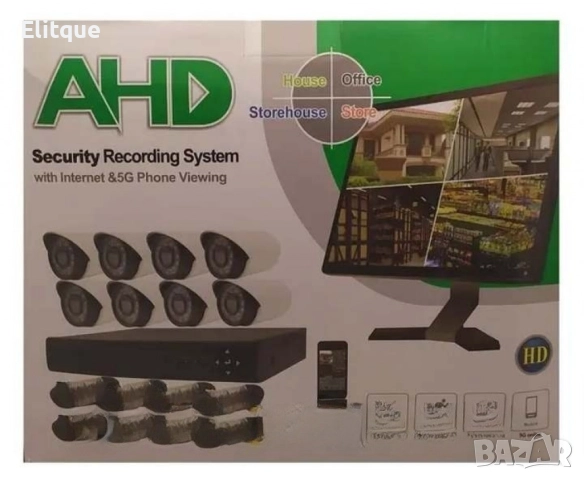 Комплект за видеонаблюдение,8 камери,без монитор,1.3MP