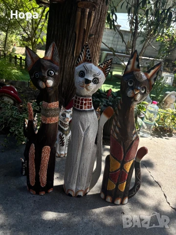 Котки от дърво , снимка 4 - Статуетки - 31400801