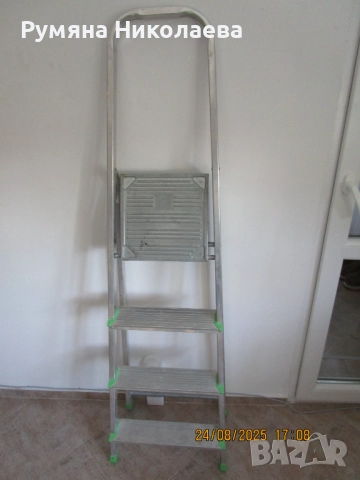 Домакинска стълба - алуминиева, 4 стъпала, височина 150 см, снимка 6 - Други стоки за дома - 52585290