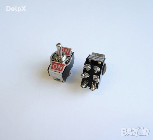 Ключ с лост 6pin и 2 положения незадържащ черен 250V 10A Ф12mm, снимка 1