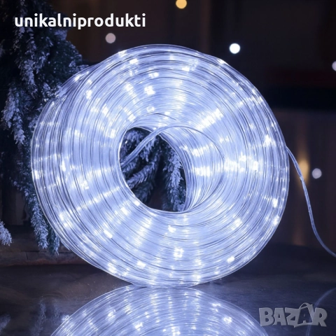 6м коледен светещ маркуч студено бяла светлина само за 13.99лв 