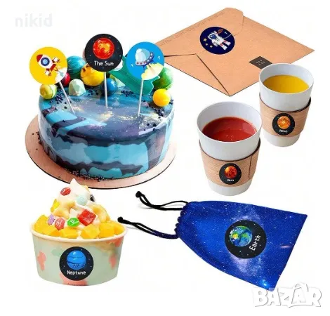 100 бр Ракета Планети Космонавт Космос Астронавт малки самозалепващи лепенки стикери ръчна изработка, снимка 3 - Други - 47522521