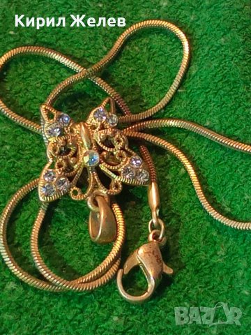 ПОСРЕБРЕН БЕЛ ЕПОК СТИЛ ФИГУРАЛЕН с КРИСТАЛЧЕТА МЕДАЛЬОН ПЕНДАНТ ПЕПЕРУДА с ПОСРЕБРЕНА ВЕРИЖКА 29443, снимка 3 - Колиета, медальони, синджири - 37719653