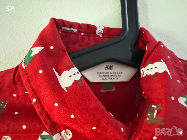 Коледна риза за момче, 6-7г, снимка 2 - Детски ризи - 51865124