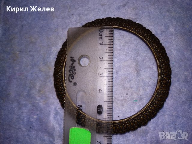 БРОНЗОВ ОРНАМЕНТИРАН ОБРЪЧ ГРИВНА от ЦИФЕРБЛАТ на СТАР КАМИНЕН ЧАСОВНИК БУДИЛНИК 26491, снимка 3 - Гривна - 41148242