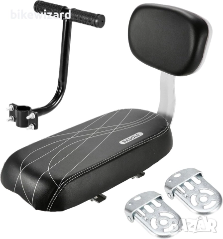 Велосипедна седалка с облегалка и дръжка за деца за багажника на велосипед НОВА, снимка 5 - Аксесоари за велосипеди - 52542502