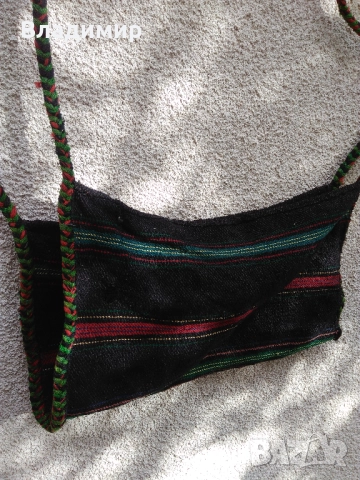 Автентични български фолклорни вещи: битови торбички, люлка/цедилка и черга/пътека, снимка 10 - Антикварни и старинни предмети - 52211375