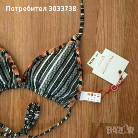 Нов Бохо Red Carter Раирано Горнище на Бански Костюм с Две Лица Размер S, снимка 4 - Бански костюми - 36171510