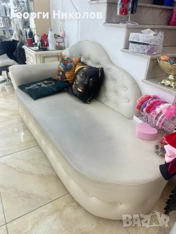 Бежов диван изкуствена кожа