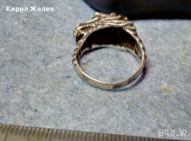 ЕФЕКТЕН ФИГУРАЛЕН СРЕБЪРЕН ПРЪСТЕН ДРАКОН СРЕБРО 925 ХУДОЖЕСТВЕНА РЪЧНА МАЙСТОРСКА ИЗРАБОТКА 49307, снимка 6 - Пръстени - 49246182