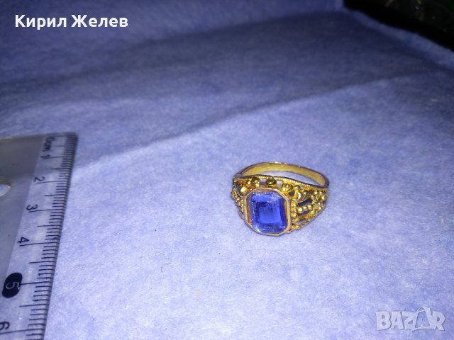 СТАР АЖУРЕН МЕДЕН ПОЗЛАТЕН ОРНАМЕНТИРАН РЕТРО СТИЛ ПРЪСТЕН 36619, снимка 8 - Пръстени - 39723564