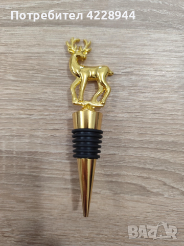 🎄 Коледна тапа за вино с форма на елен – златна, метална, за многократна употреба, снимка 3 - Други - 51975173