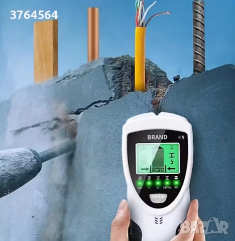 Детектор 5 в 1, скенер за стени за намиране на ел. кабели, метали, дърво, гипсови профили, снимка 3 - Други инструменти - 52352338