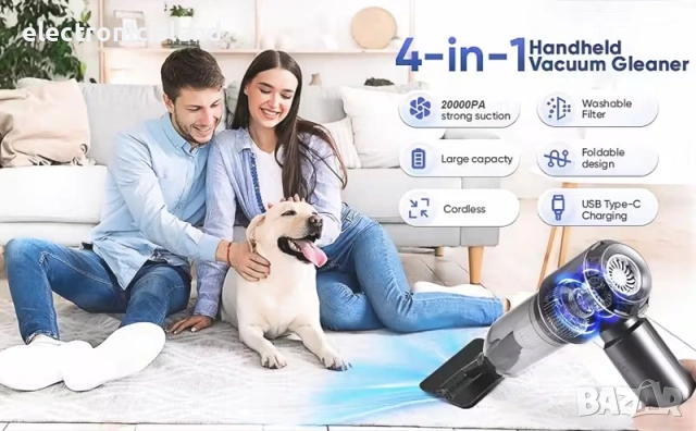 Мощна прахосмукачка QILIEASY, 100W 20000Pa с висока мощност,батерия 6000mAh, мокро и сухо почистване, снимка 7 - Прахосмукачки - 53169302