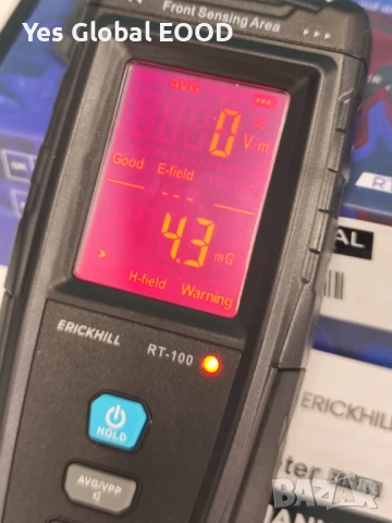 ERICKHILL дигитален EMF детектор с LCD и презареждаема батерия, снимка 2 - Друга електроника - 50977344