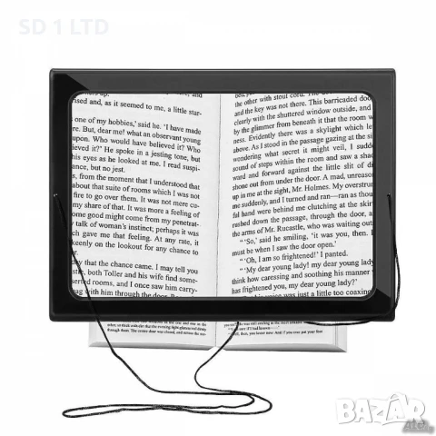 Лупа за четене с LED осветление Hands Free Magnifier А4 увеличителна настолна Преносима LED лупа за , снимка 6 - Други - 51365809