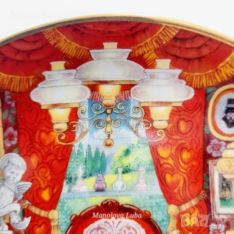 Колекционерска порцеланова чиния Wconker Wuv от серията Holiday Cat Plate на Franklin Mint., снимка 8 - Други ценни предмети - 52384848