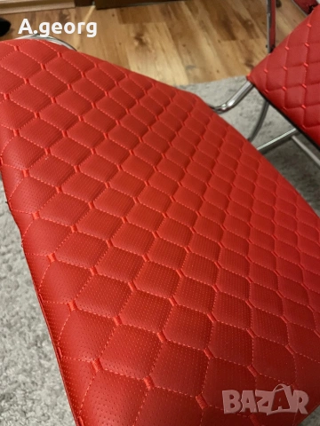 Нов метален  люлеещ стол /естествена кожа , снимка 3 - Столове - 53561575