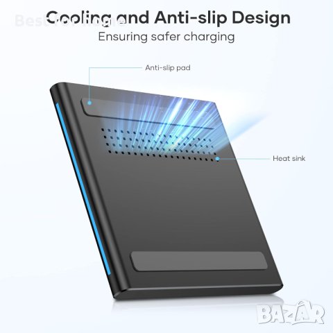 V6 15W безжично зарядно за iPhone 14/14 Pro Max/13/13 Mini/13 Pro Max/12/12 Pro/11, Samsung Galaxy, снимка 4 - Безжични зарядни - 42627478