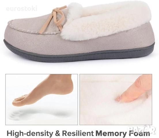 Дамски чехли с блясък RockDove. 40 номер. Светло сиво Стелка 25 см Изпитайте максимална топлина , снимка 2 - Чехли - 52135912