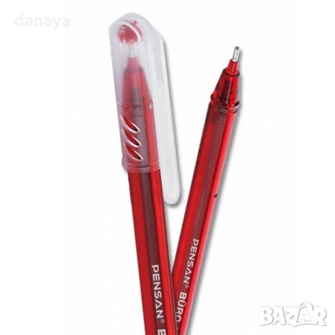 2349 Химикалка Pensan Buro, 1.00mm, син, червен, черен, снимка 8 - Ученически пособия, канцеларски материали - 34254869