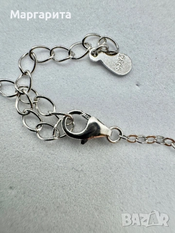 Сребърно колие с мойсанит (диамант)1 карат, снимка 6 - Колиета, медальони, синджири - 53205726