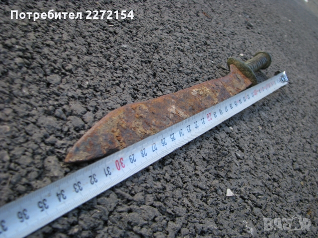 Еничарски ятагановиден нож каракулак, снимка 5 - Антикварни и старинни предмети - 36074952