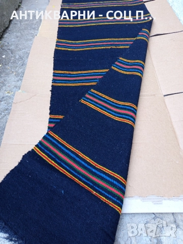 Стара Вълнена Ръчно Тъкана Двустранна Черга Пътика 400см./75см. , снимка 4 - Антикварни и старинни предмети - 51738335