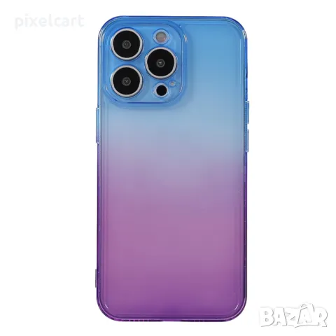 Силиконов калъф Camera Protection за iPhone 13 Pro, Синьо и Лилаво, снимка 1