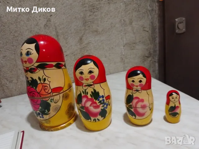 Матрьошка от соца 4 части СССР Н-190 мм и фи 95 мм голямата другите Н-14-11-5 см съответно