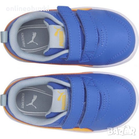НАМАЛЕНИЕ!!!Бебешки спортни обувки PUMA COURTFLEX Сини с жълт акцент, снимка 4 - Бебешки обувки - 34091280