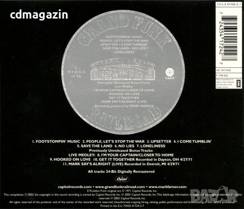 Компакт дискове CD Grand Funk Railroad ‎– E Pluribus Funk, снимка 2 - CD дискове - 40474598