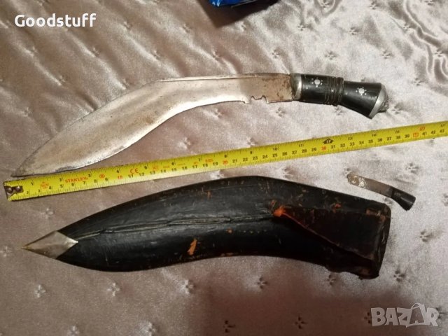 Стар нож, голям военен, боен Кукри, Непал, кост, кания,

, снимка 5 - Антикварни и старинни предмети - 47311060