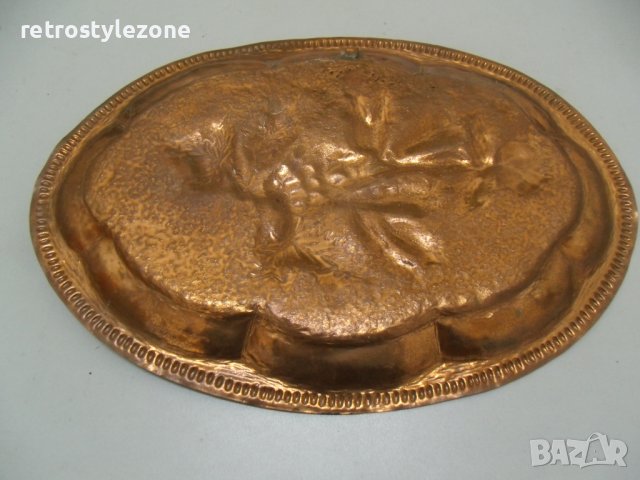 № старо метално / медно пано   - размер 34 / 24  елипса, снимка 5 - Други ценни предмети - 41481382