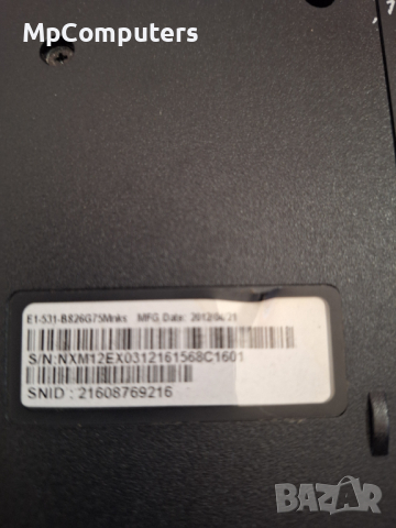 Продавам лаптоп Acer E1-531 за части, снимка 3 - Части за лаптопи - 44631077