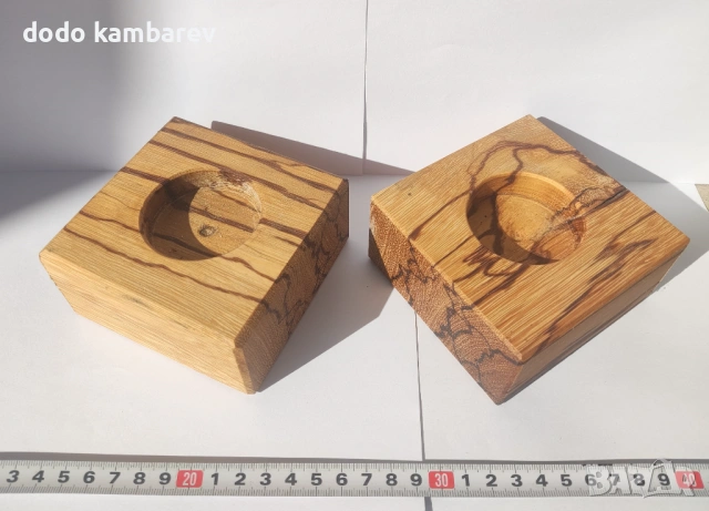 Дървени свещници, снимка 5 - Други - 53630234