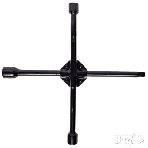 Черен усилен кръстат ключ за джанти 17 19 21 mm и квадрат 1/2'', снимка 3 - Аксесоари и консумативи - 55867118